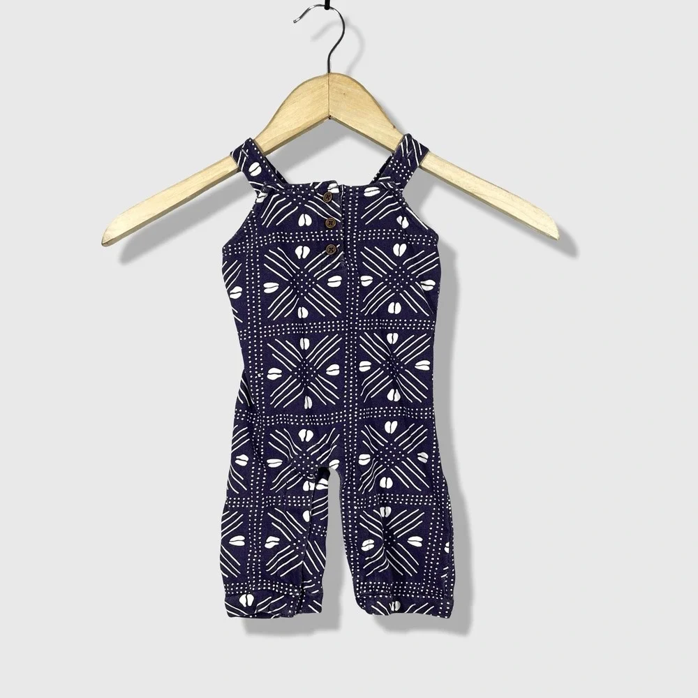 ade + ayo Jumpsuit Kids NB Purple Geometric Boho African Print Romper